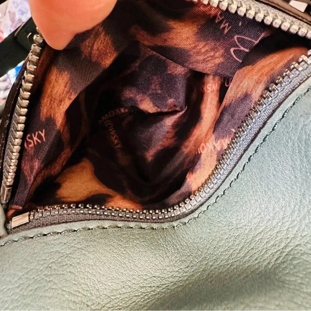 B. Makowsky Glove Leather East/West Zip Top Satchel/Hobo Bag